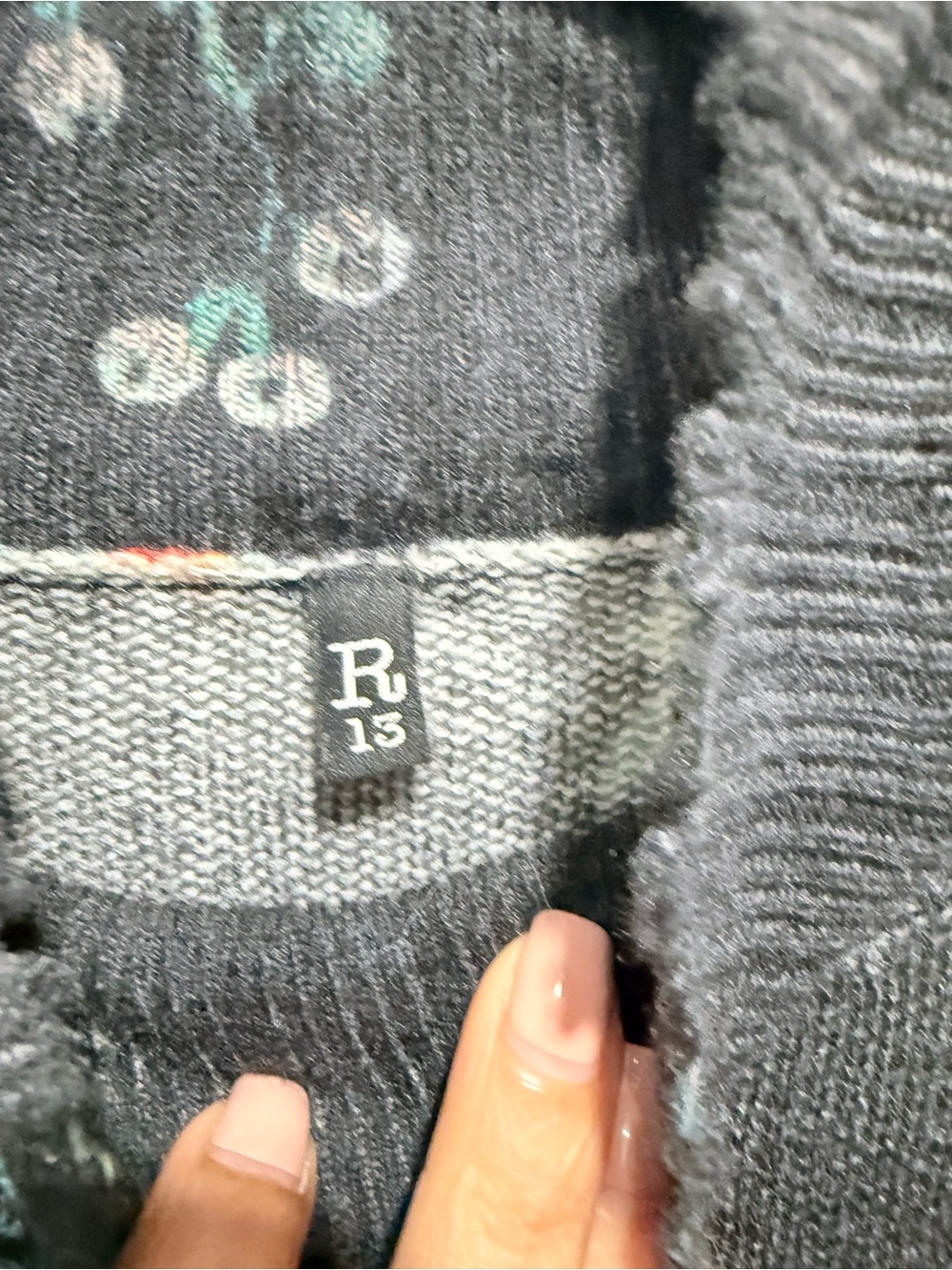 R13 distressed 100% cashmere Black Floral Mock Neck Sweater M - Picture 2 of 9